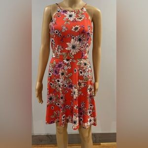 NWOT The General Good Womens SZ S Floral Scalloped Sun Dress Orange